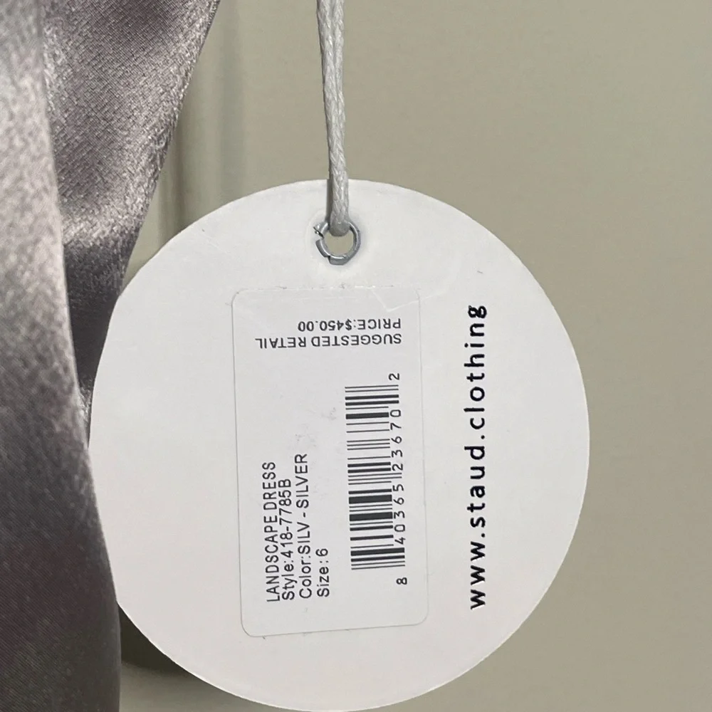 STAUD Landscape Silver Mini Dress in Silver - Picture 10 of 10